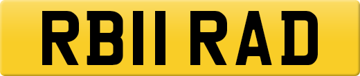 RB11 RAD private number plate